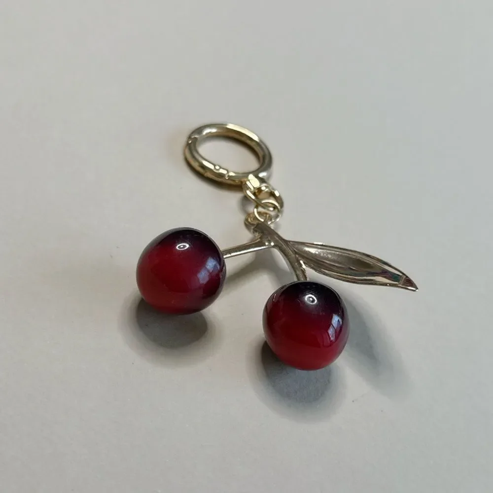 Gold and Red Cherry Keychain S1045